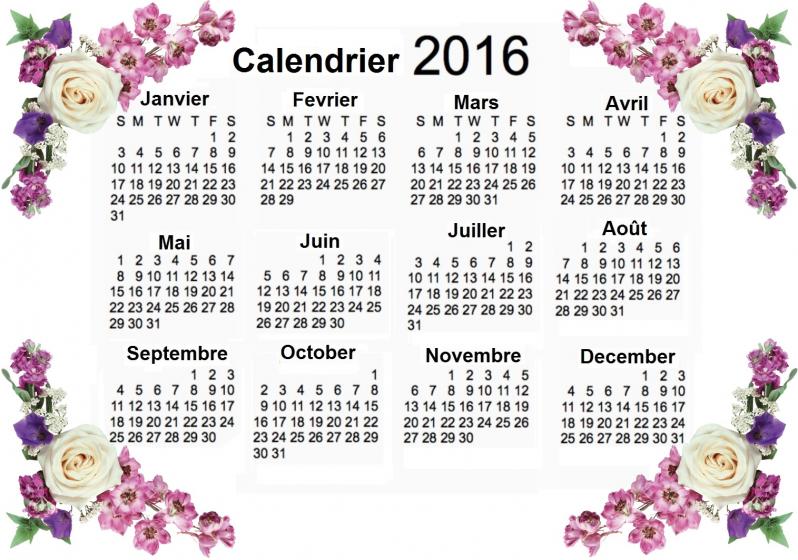 Calendrier 2016